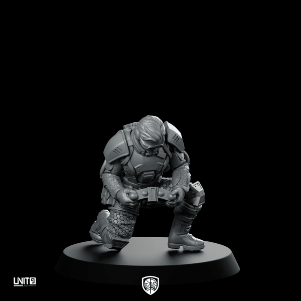 Psycho Tracers v1 Cyberpunk Miniature Kneeling Photographer Operative - Unit9 - We Print Miniatures