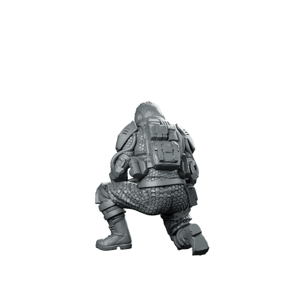 Psycho Tracers v1 Cyberpunk Miniature Kneeling Photographer Operative - Unit9 - We Print Miniatures