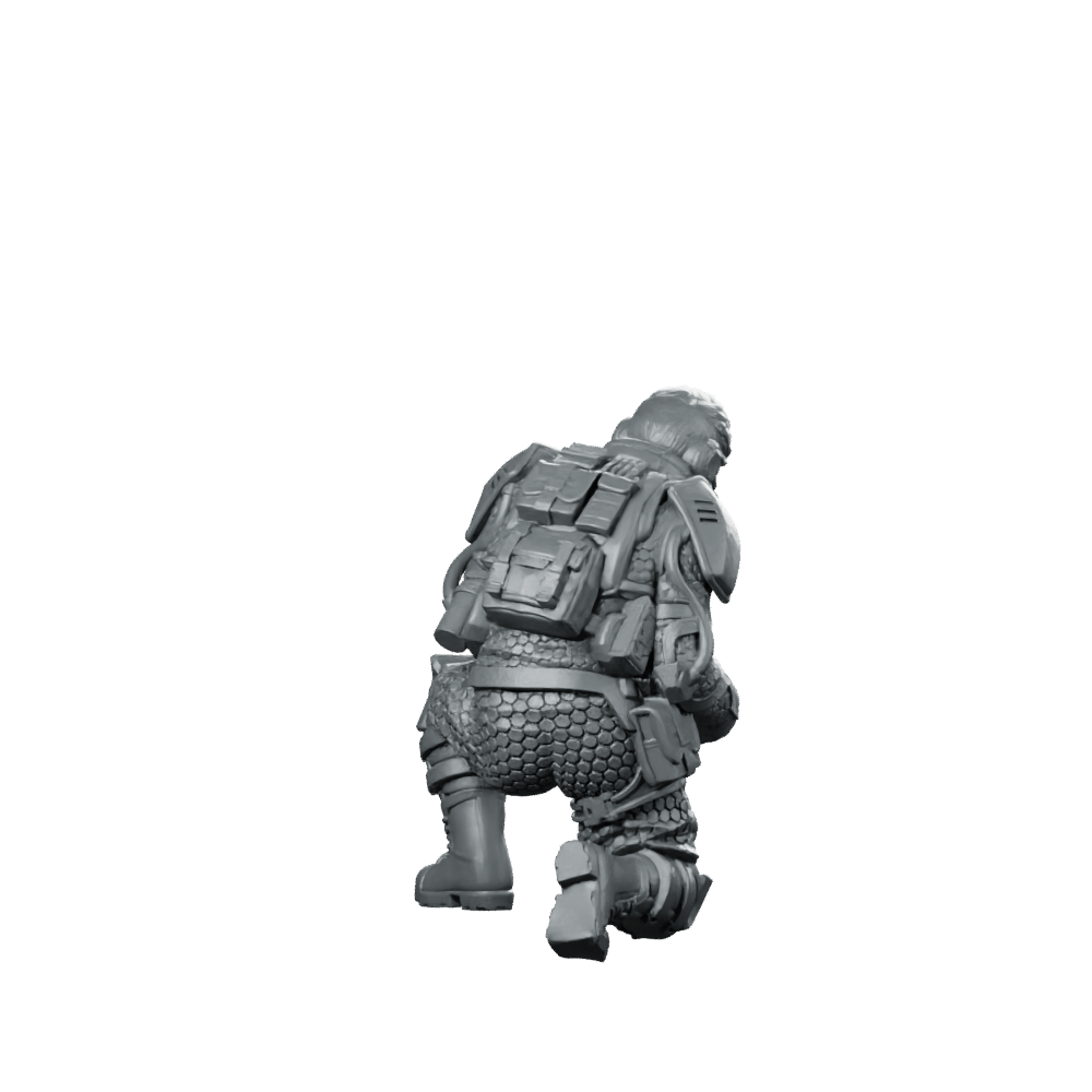 Psycho Tracers v1 Cyberpunk Miniature Kneeling Photographer Operative - Unit9 - We Print Miniatures
