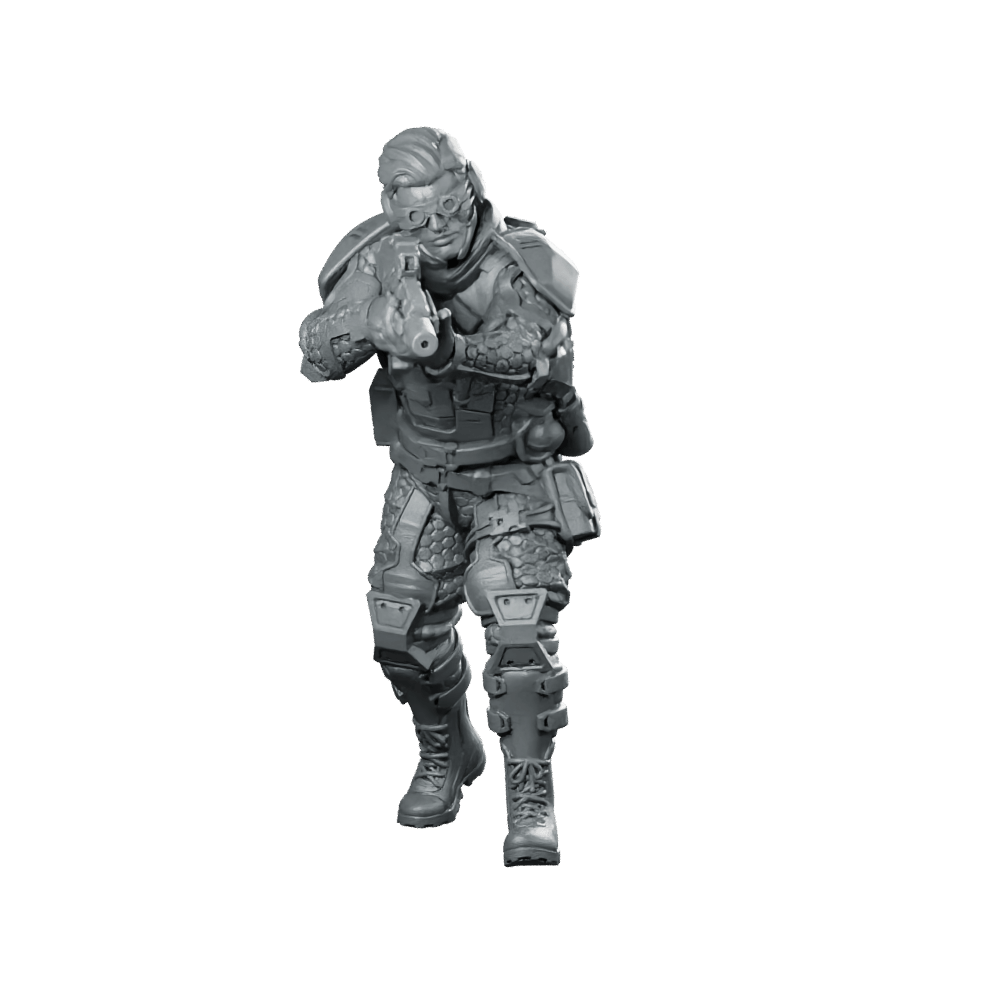 Psycho Tracers v2 Cyberpunk Miniature Rifleman Operative - Unit9 - We Print Miniatures