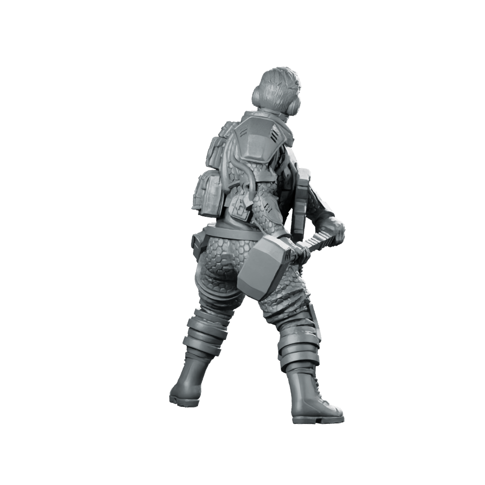 Psycho Tracers v5 Cyberpunk Miniature Armored Enforcer - Unit9 - We Print Miniatures
