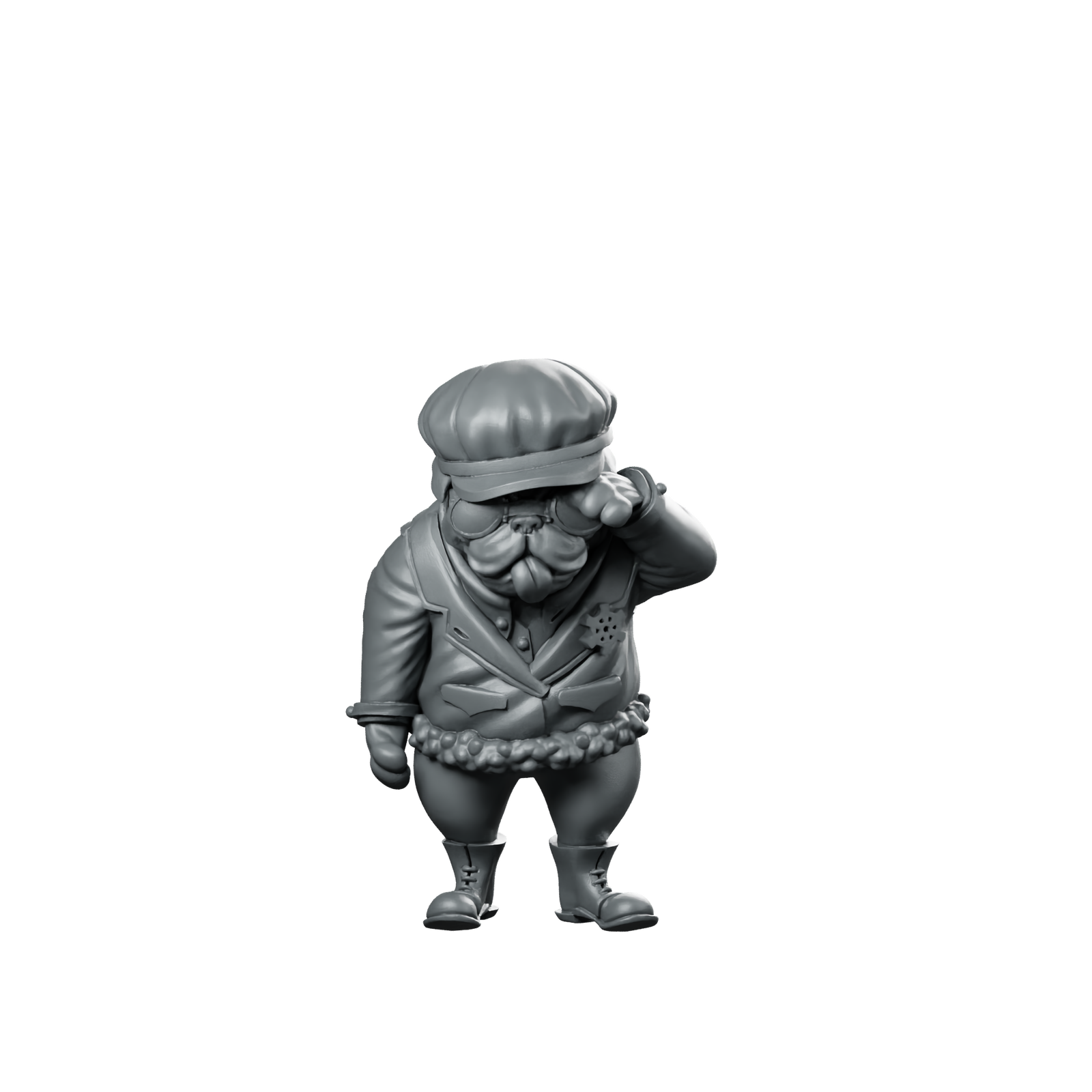 Pug Adventurer Miniature Sleepy Humorous Fantasy RPG Miniature 360 Spin 01