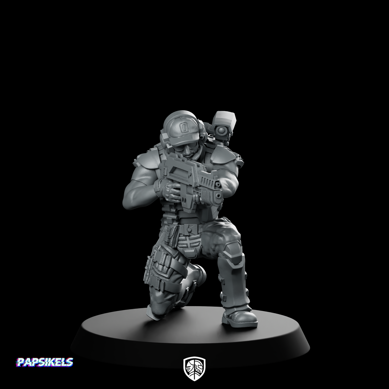 Pvt Chris Lo Miniature Sci-Fi Machine Gunner Soldier