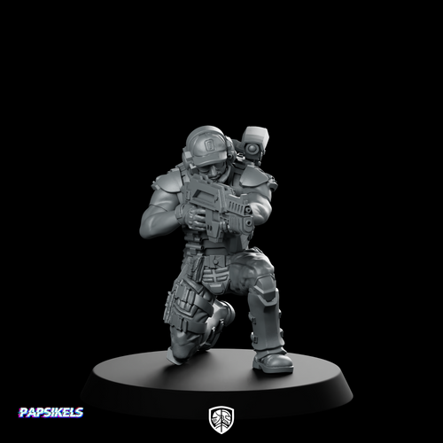 Pvt Chris Lo Miniature Sci-Fi Machine Gunner Soldier