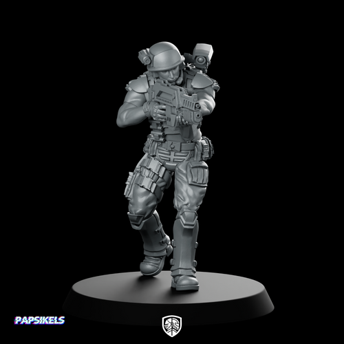 Pvt Dave Olsen Miniature Sci-Fi Combat Cameraman