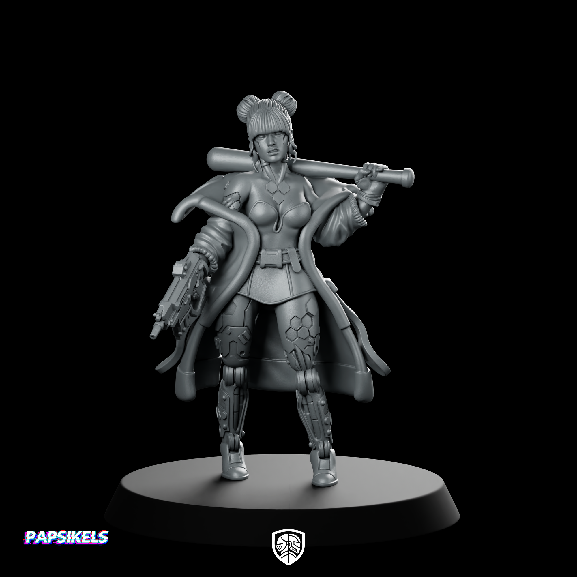 Quadro Kantos Bouncer Cyberpunk Female Miniature | We Print Miniatures