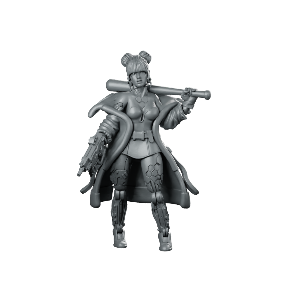 Quadro Kantos Bouncer Cyberpunk Miniature Female Raygun Miniature 360 Spin 01