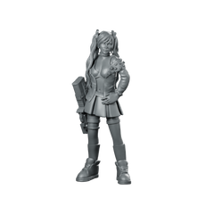 Quadro Kantos Solo Miniature Cyberpunk Female Mercenary Miniature 360 Spin 01