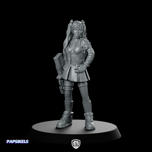 Quadro Kantos Solo Miniature Cyberpunk Female Mercenary