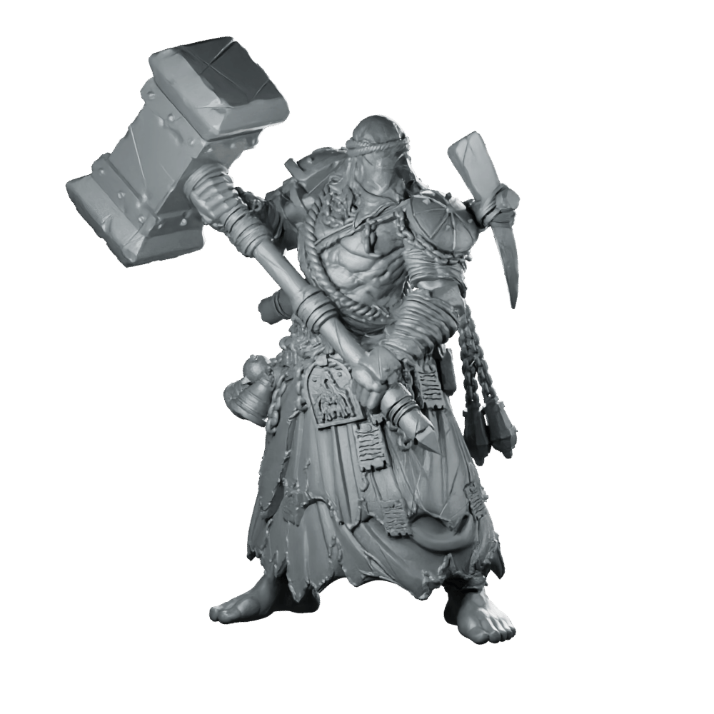 Quiapo Communicant Miniature Sci - Fi Heavy Hammer Warrior - Papsikels Miniatures - We Print Miniatures