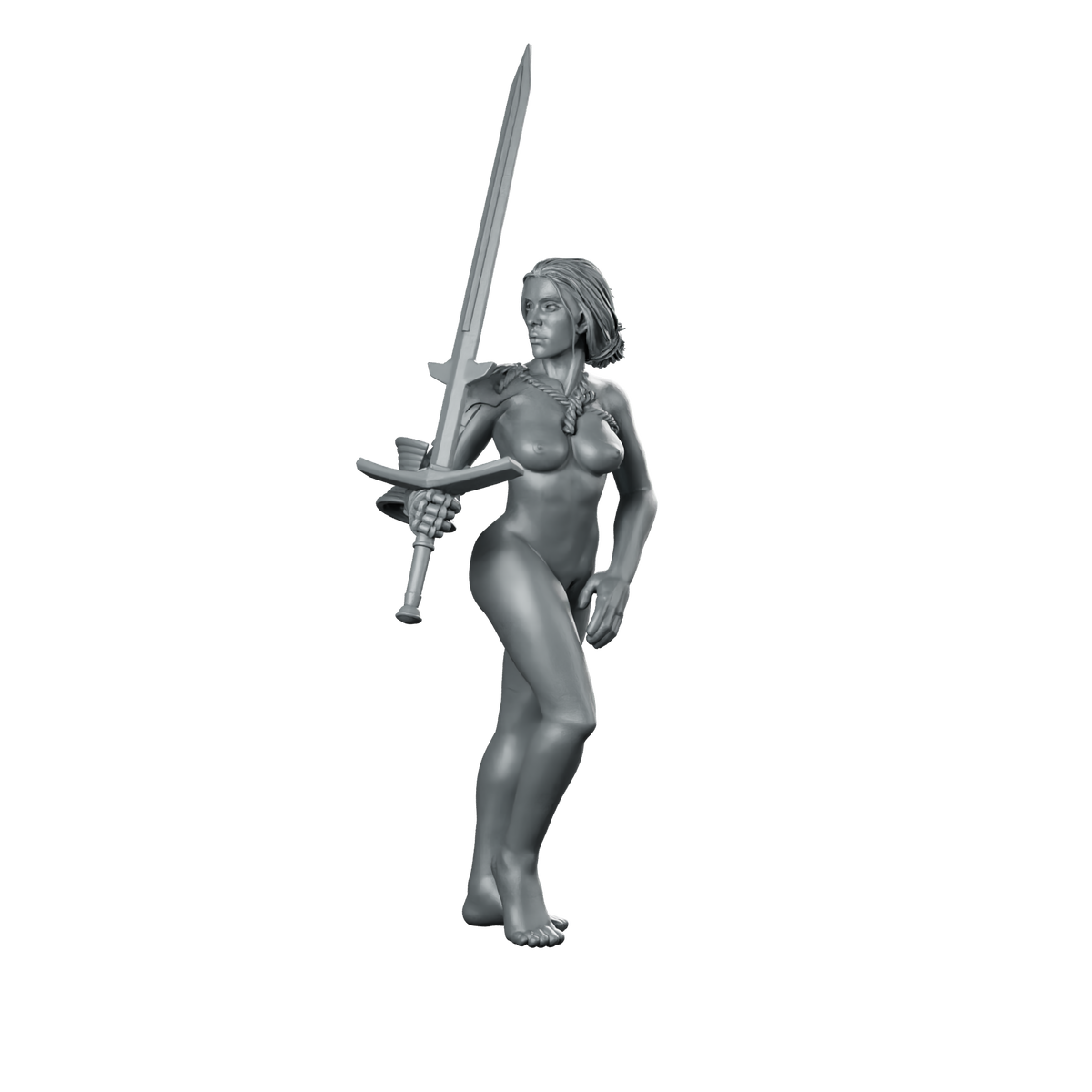 Quiapo Exposed Female Warrior Miniature Swordswoman Miniature 360 Spin 01