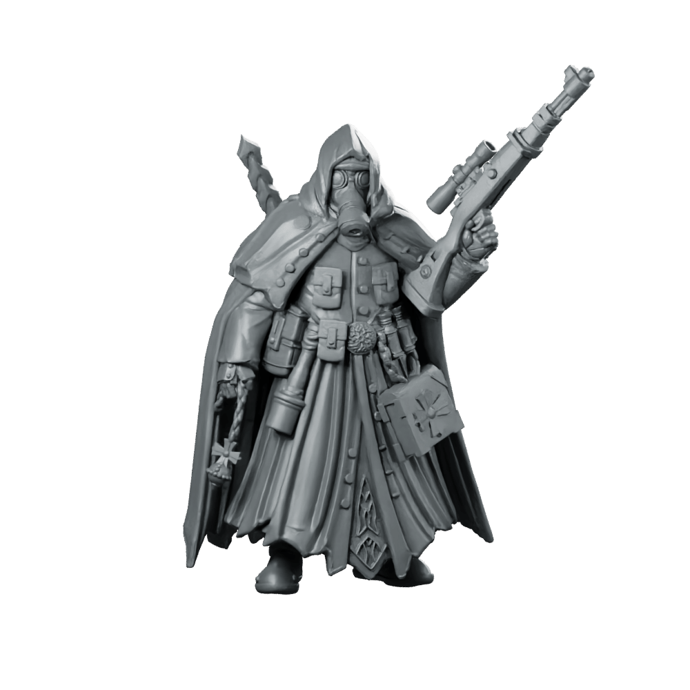 Trench Soldier Quiapo Sniper Priest 1 Miniature Gasmask - Papsikels Miniatures - We Print Miniatures