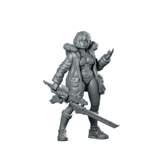 Quinciney Death Stripper Miniature Sci-Fi Female Warrior Miniature 360 Spin 01