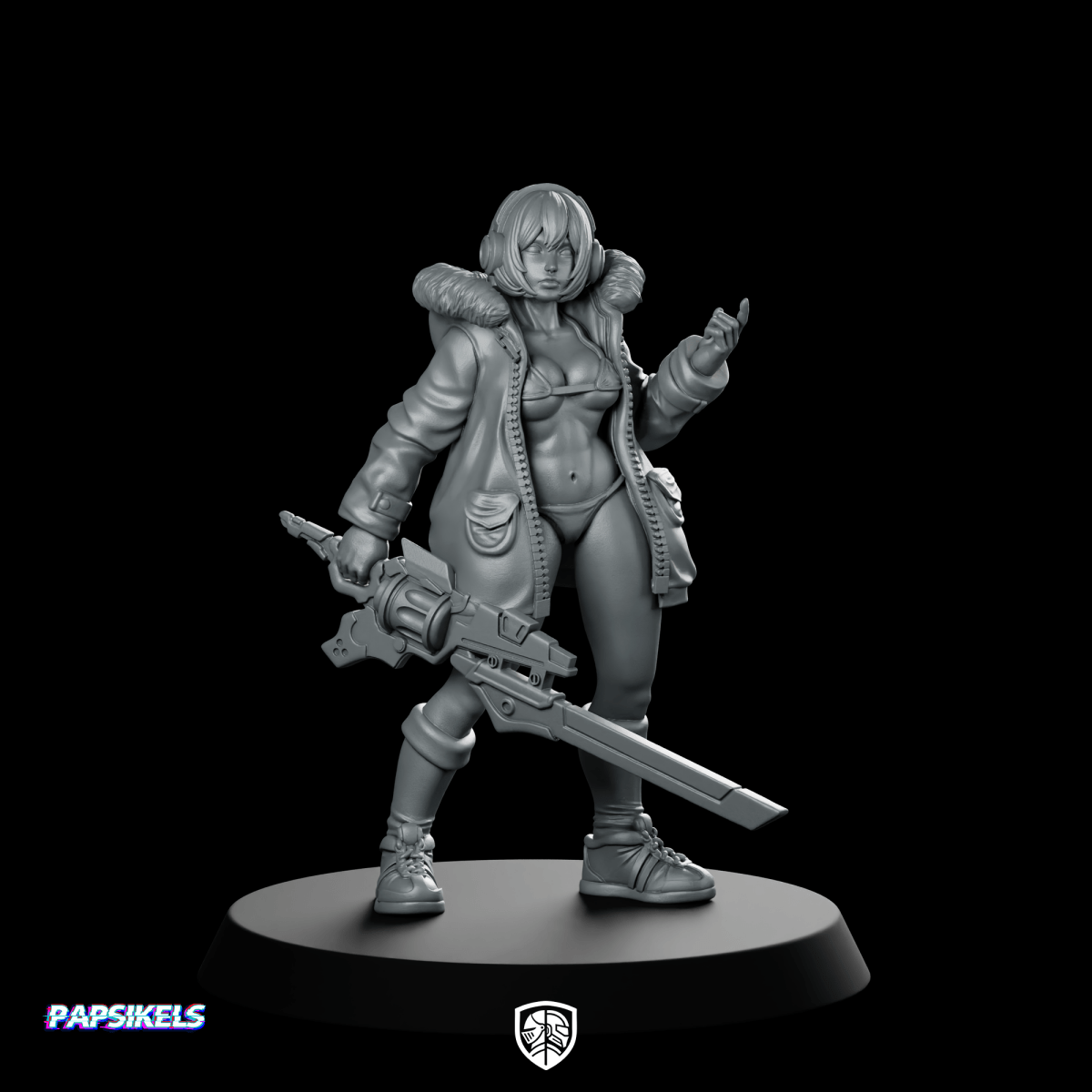 Quinciney Death Stripper Miniature Sci - Fi Female Warrior - Papsikels Miniatures - We Print Miniatures