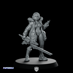 Quinciney Death Stripper Miniature Sci - Fi Female Warrior - Papsikels Miniatures - We Print Miniatures