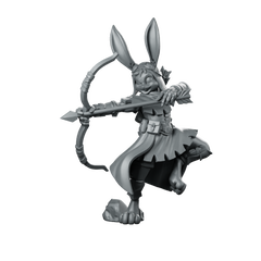 Rabbitfolk Archer Miniature Bunny Ranger Bowwoman Scout Miniature 360 Spin 01