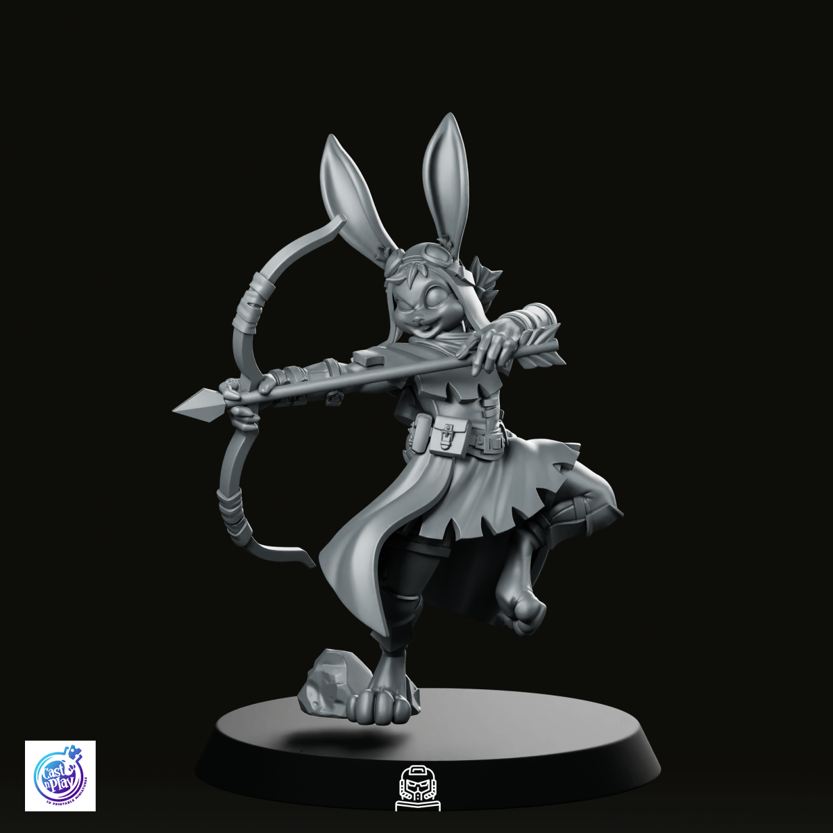 Rabbitfolk Archer Miniature - CastNPlay - We Print Miniatures