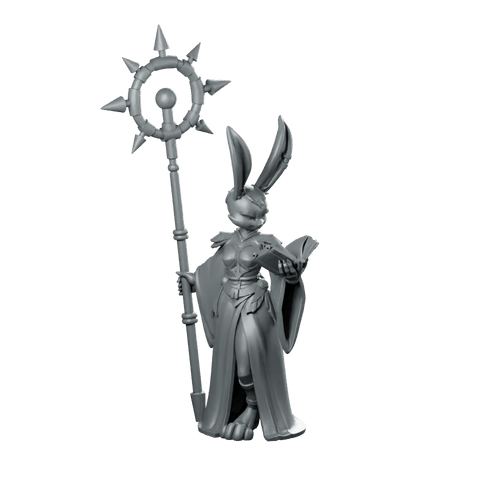 Rabbitfolk Cleric Miniature Resin Fantasy RPG Character - CastNPlay - We Print Miniatures