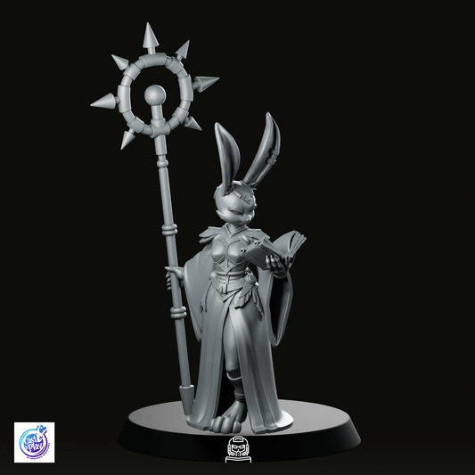 Rabbitfolk Cleric Miniature - CastNPlay - We Print Miniatures