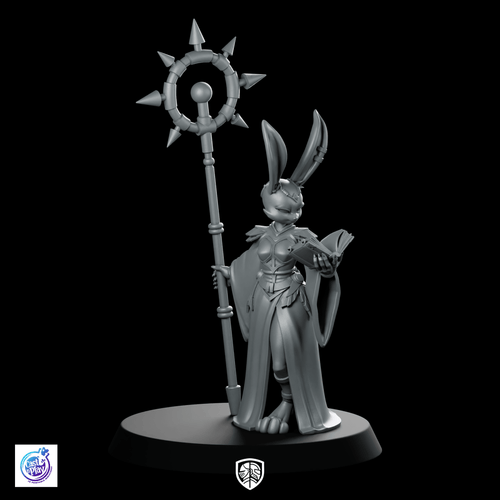 Rabbitfolk Cleric Miniature Resin Fantasy RPG Character - CastNPlay - We Print Miniatures
