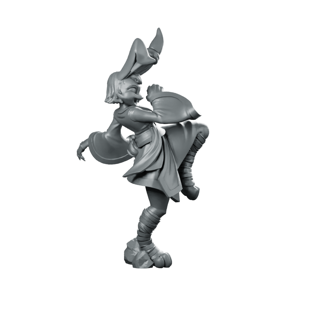 Rabbitfolk Monk Miniature Dynamic Martial Artist D&D - CastNPlay - We Print Miniatures