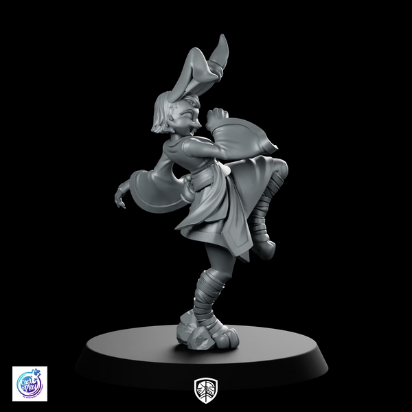 Rabbitfolk Monk Miniature Dynamic Martial Artist D&D