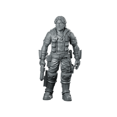 Raider Leader Miniature Pistol Wielding Wasteland Mercenary Miniature 360 Spin 01