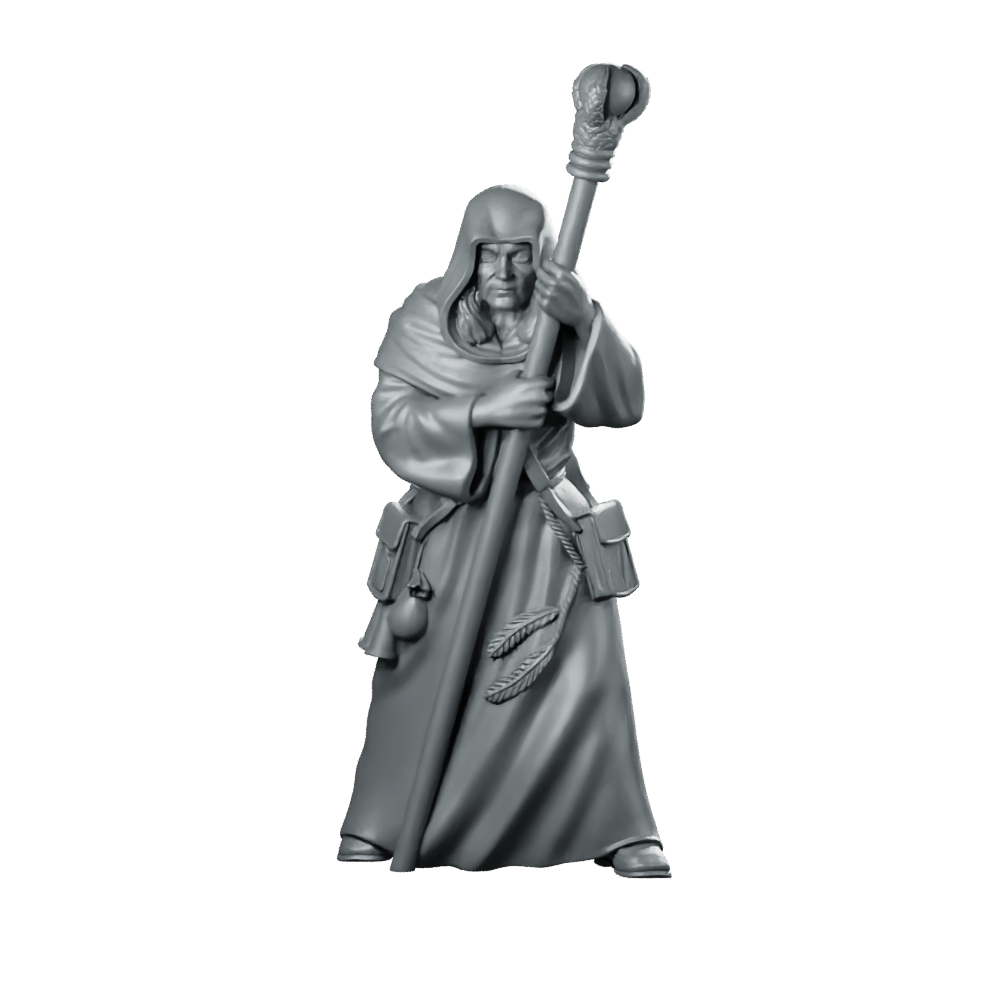 Raistlin The Mage Miniature Hooded Wizard Staff - RN Estudio - We Print Miniatures