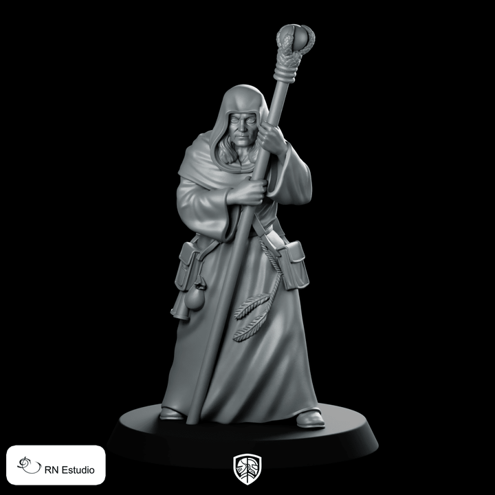 Raistlin The Mage Miniature Hooded Wizard Staff