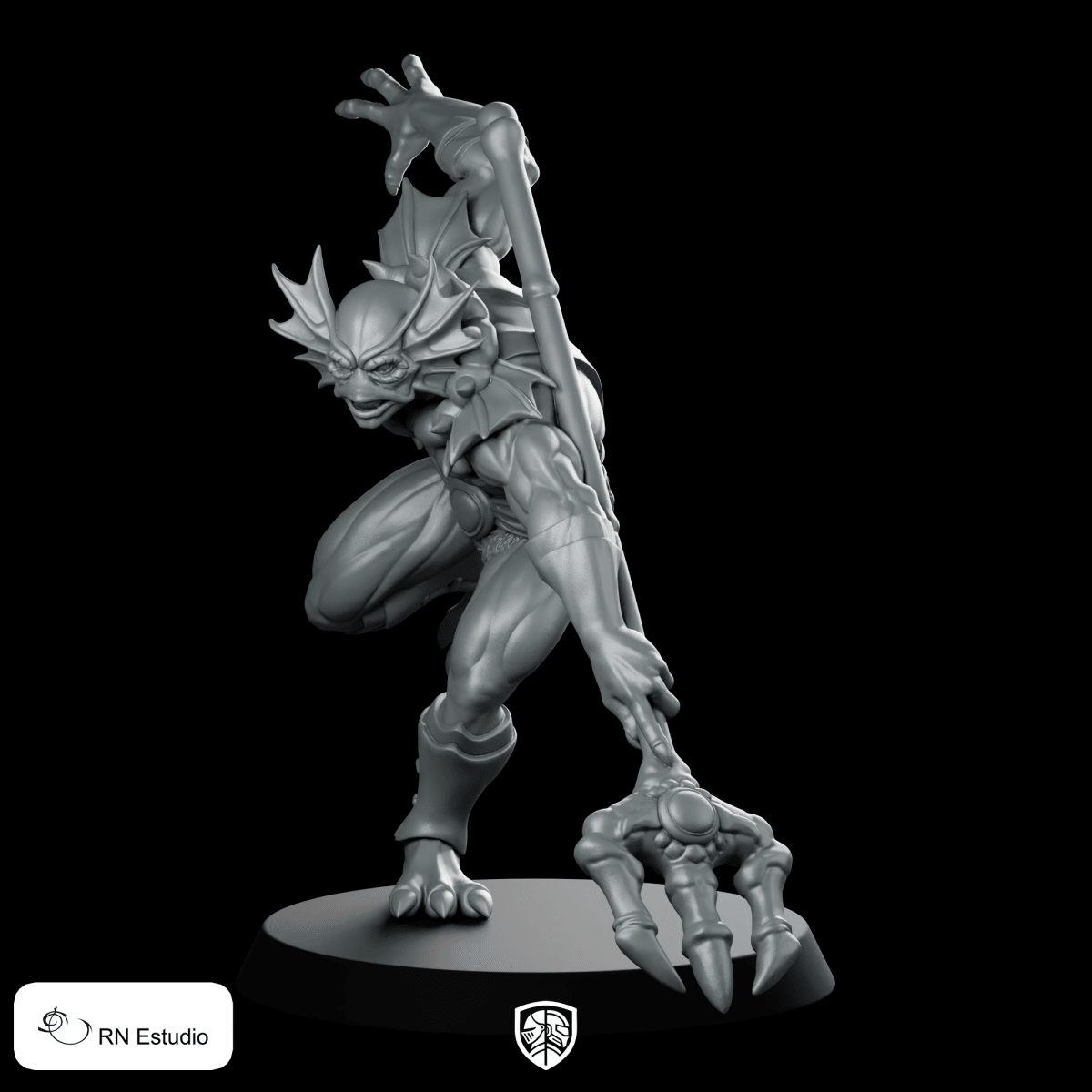 Rakhash 80's Hero Miniature Winged Trident Demon Gargoyle - RN Estudio - We Print Miniatures