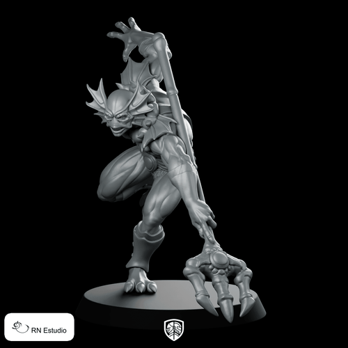 Rakhash 80's Hero Miniature Winged Trident Demon Gargoyle - RN Estudio - We Print Miniatures