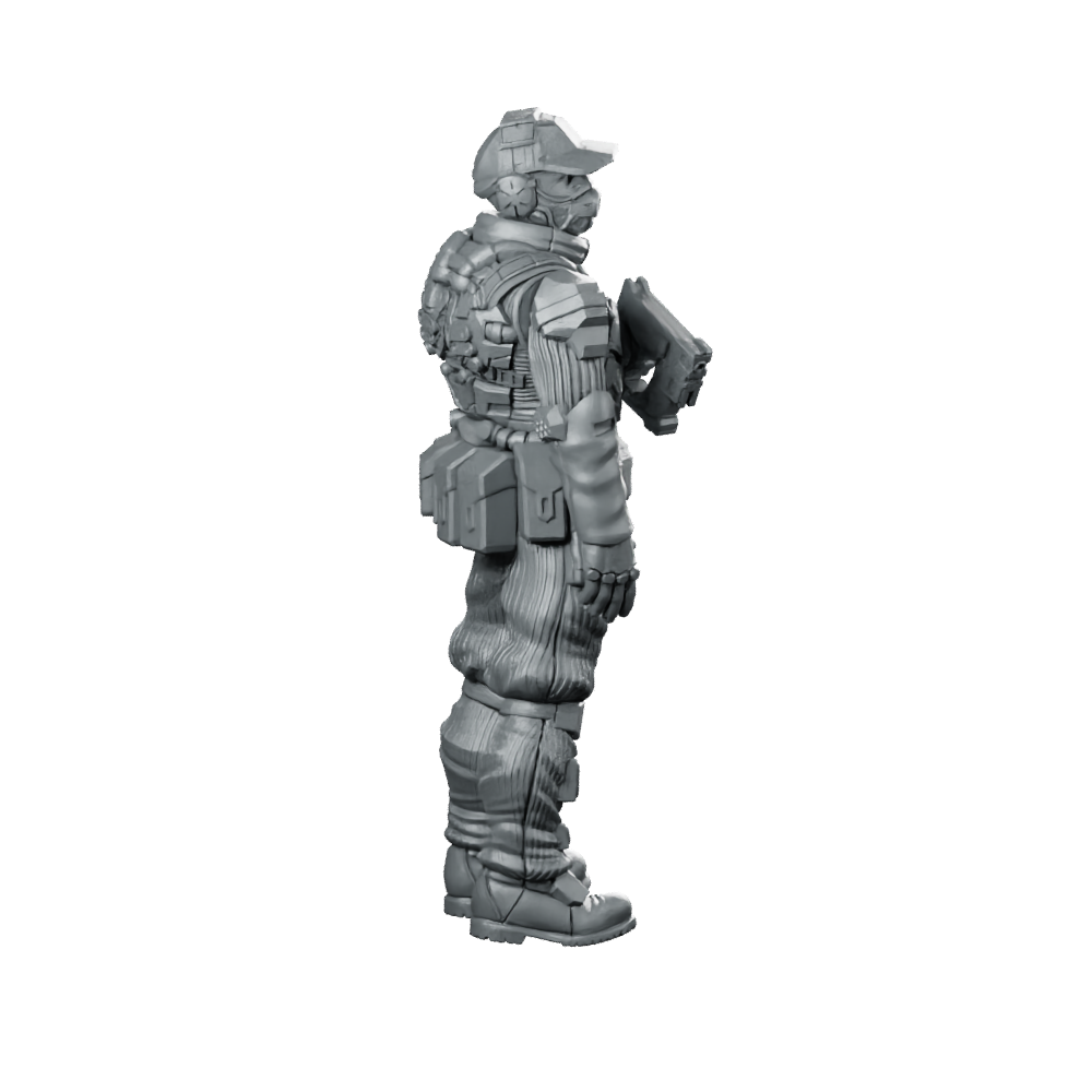 Randy Bones Carter Pose 1 Cyberpunk Miniature Tactical Miniature 360 Spin 01