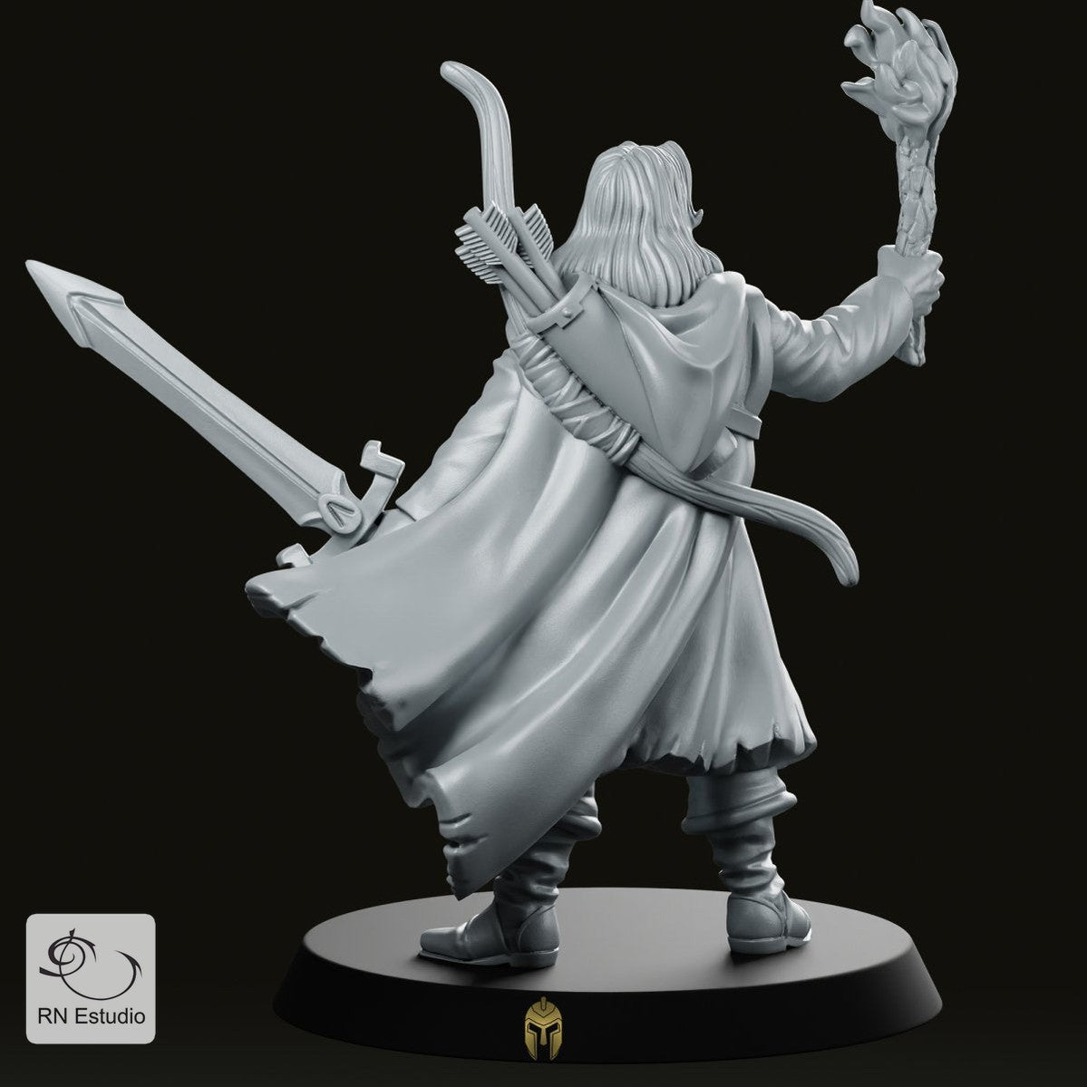 Ranger Belevor Bow & Sword Miniature - RN Estudio - We Print Miniatures