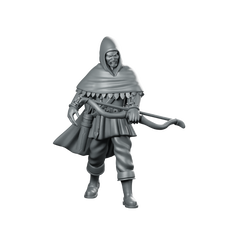Ranger Man Repaired Miniature Hooded Crossbowman Miniature 360 Spin 01