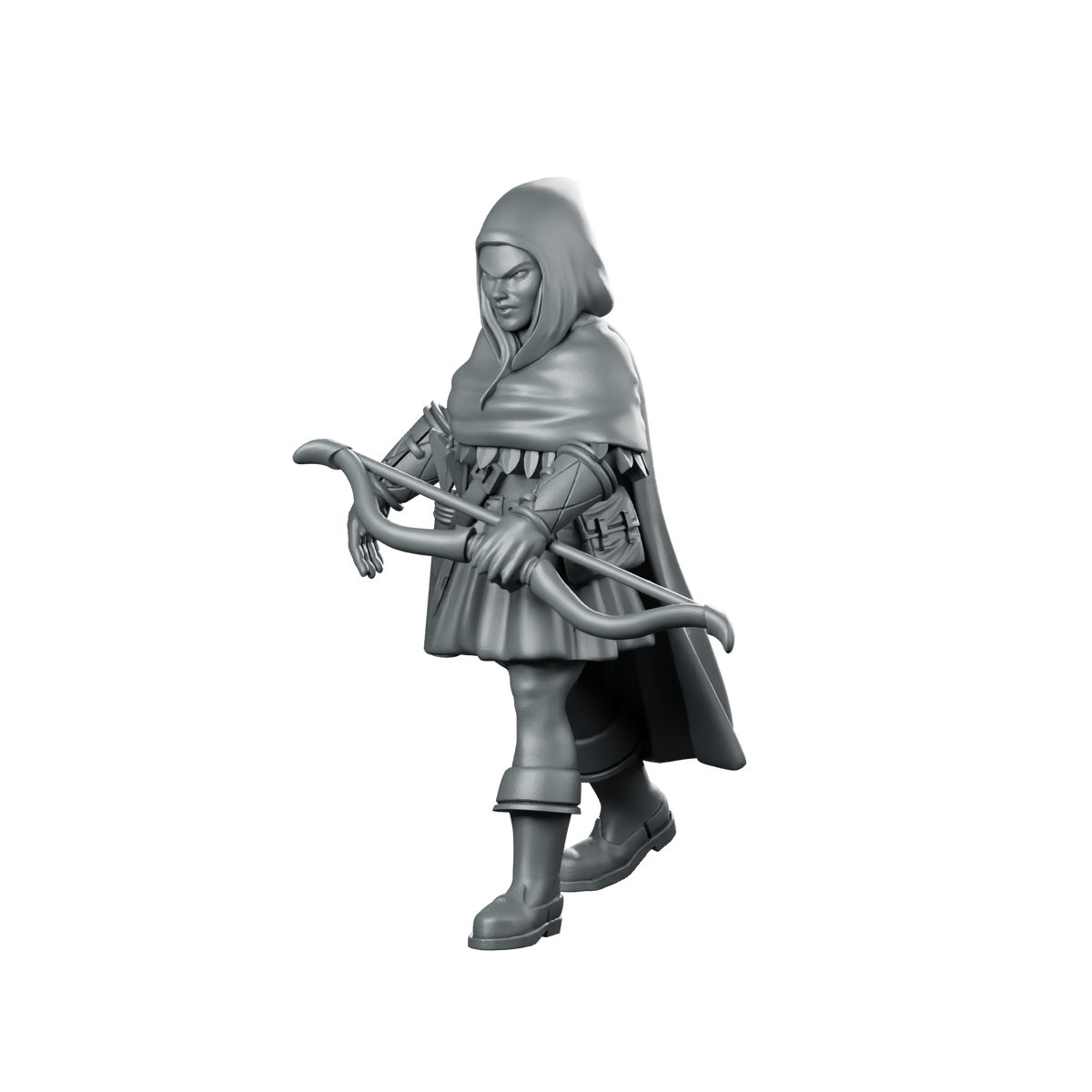 Ranger Woman Miniature Hooded Ranger Archer Miniature 360 Spin 08