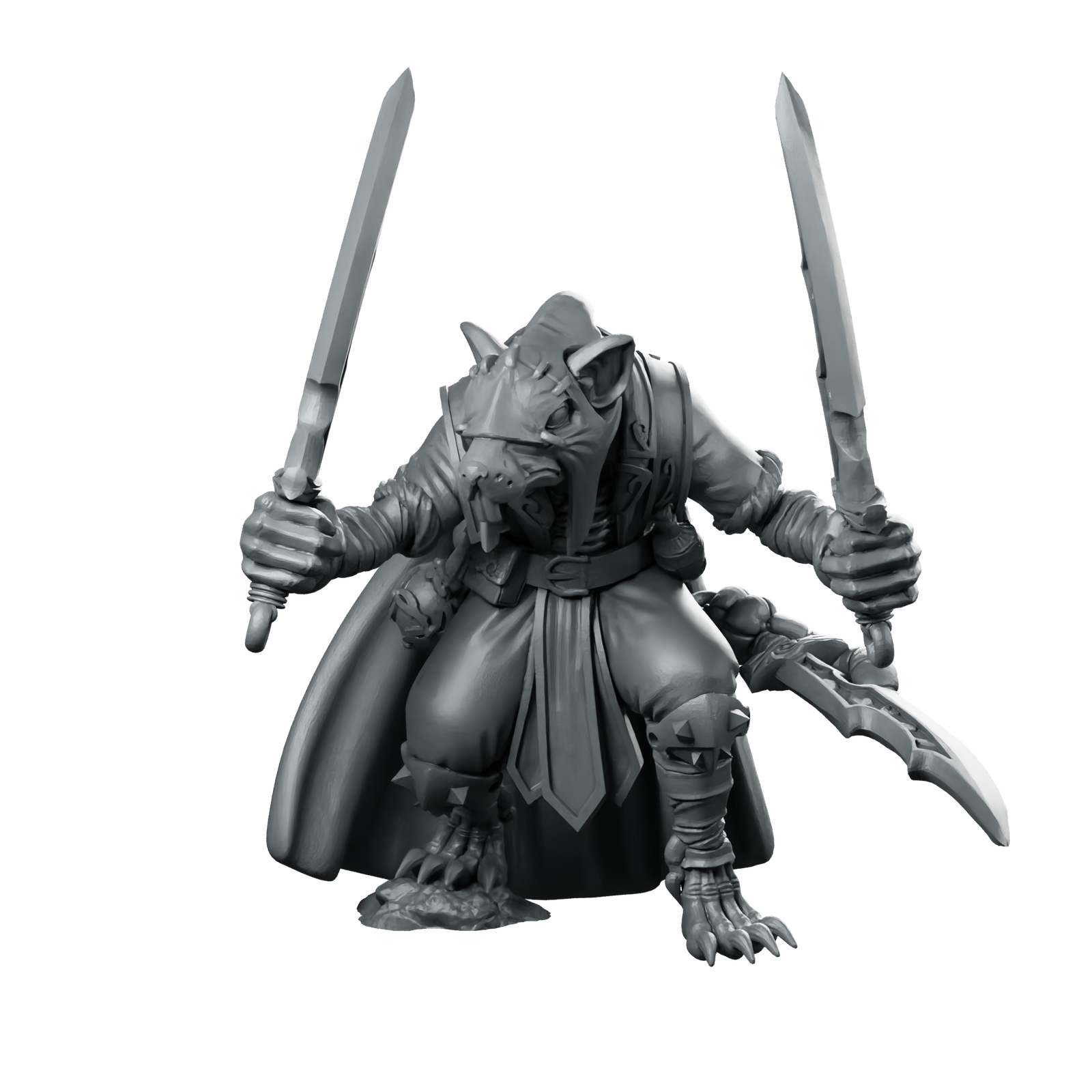 Rat Assassin 2 Miniature Ratfolk Duelist Miniature 360 Spin 01