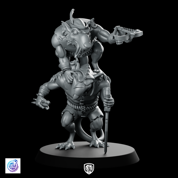 Rat Crossbow Duo Miniature Ratfolk Snipers Team