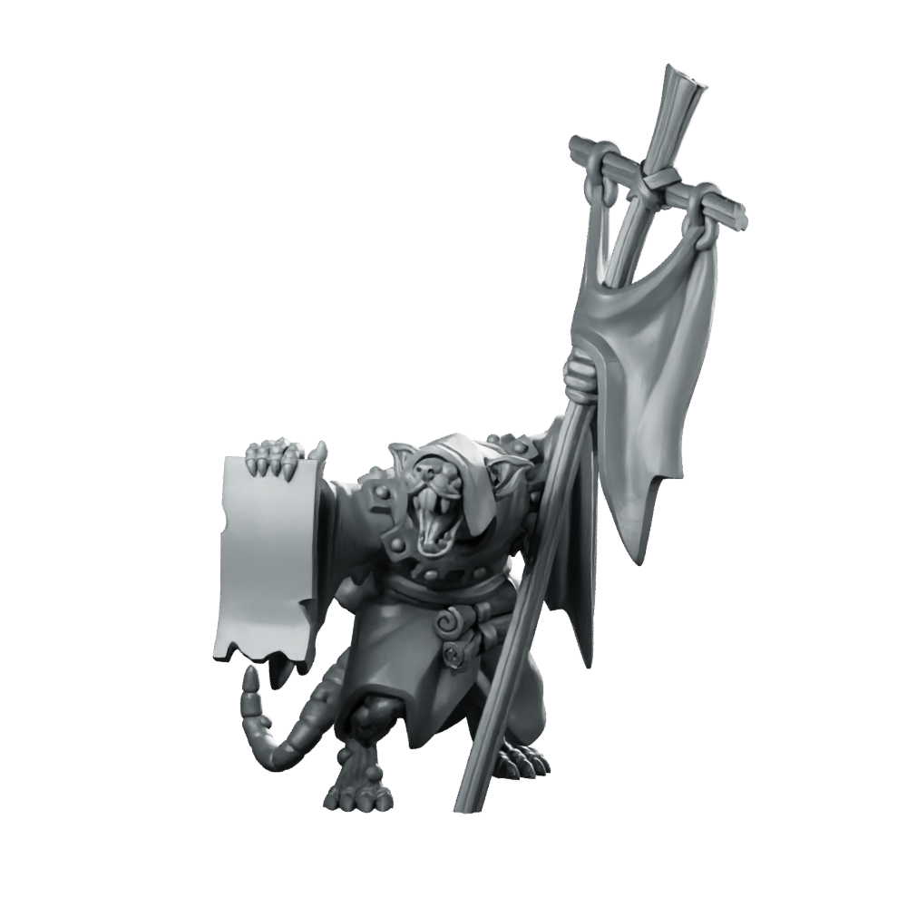Rat Priest Fantasy Miniature Sewer Cleric NPC Miniature 360 Spin 01