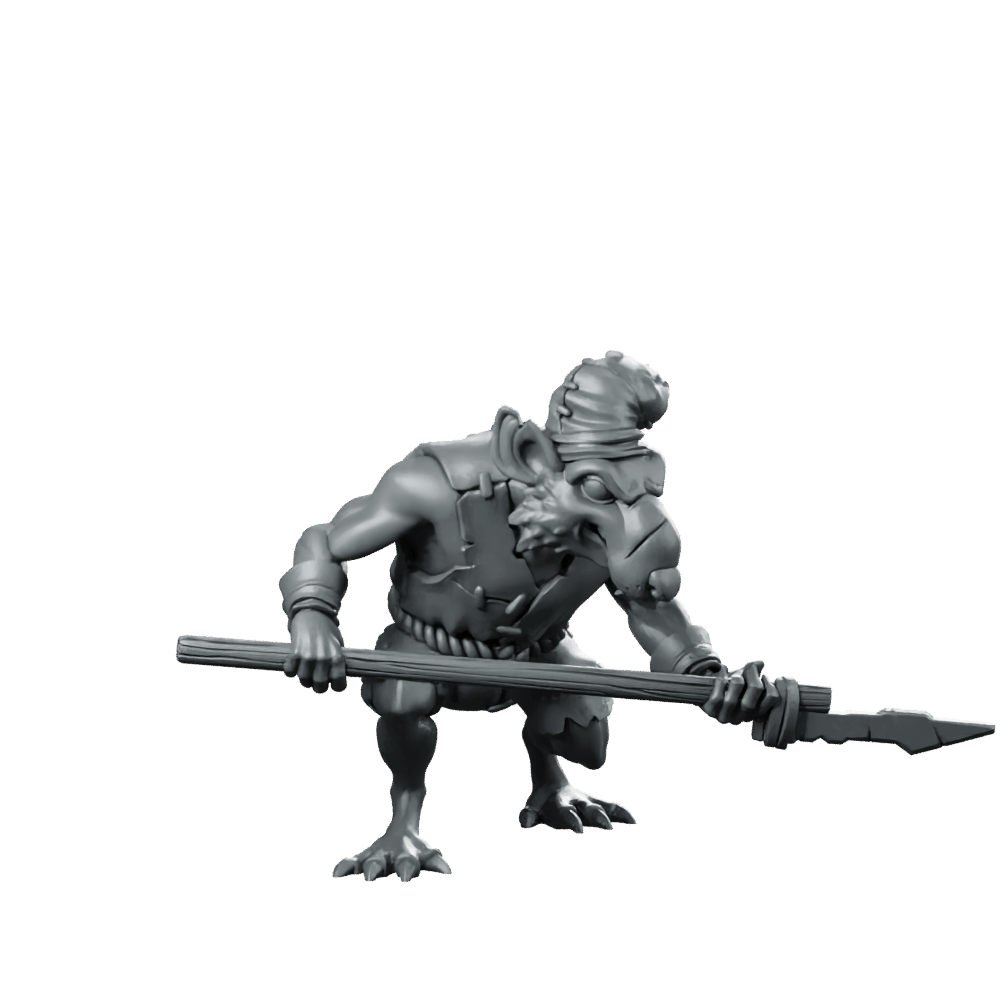 Rat Spear Scout Miniature Ratfolk Sewer Skirmisher - CastNPlay - We Print Miniatures