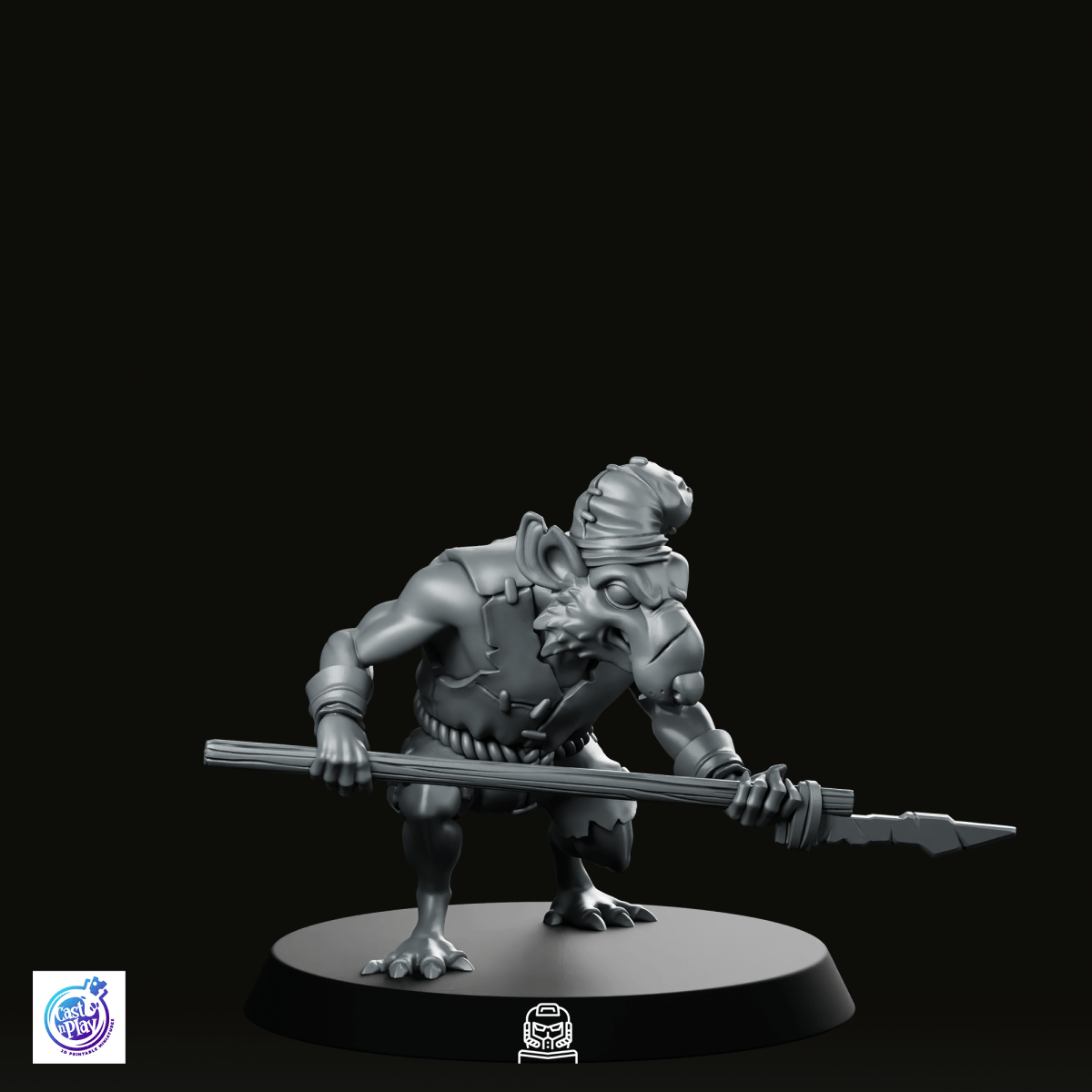 Rat Spear Scout Miniature - CastNPlay - We Print Miniatures