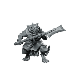 Ratfolk 02 Miniature Ratman Halberdier Miniature 360 Spin 01