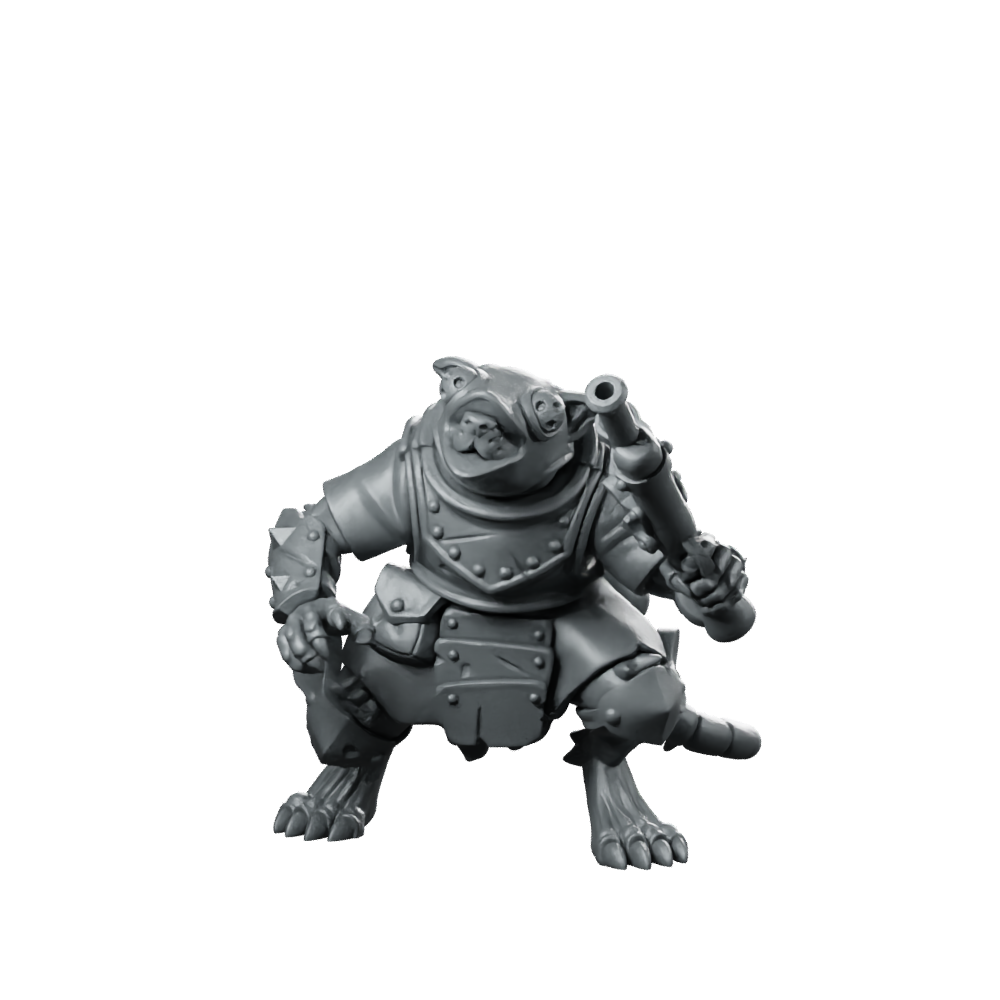 Ratfolk 06 Miniature Toad Gunner Miniature 360 Spin 01