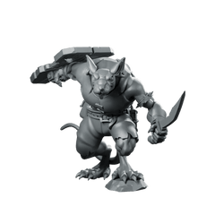 Ratfolk Frontline Fighter Miniature Sewer Shield Warrior - CastNPlay - We Print Miniatures