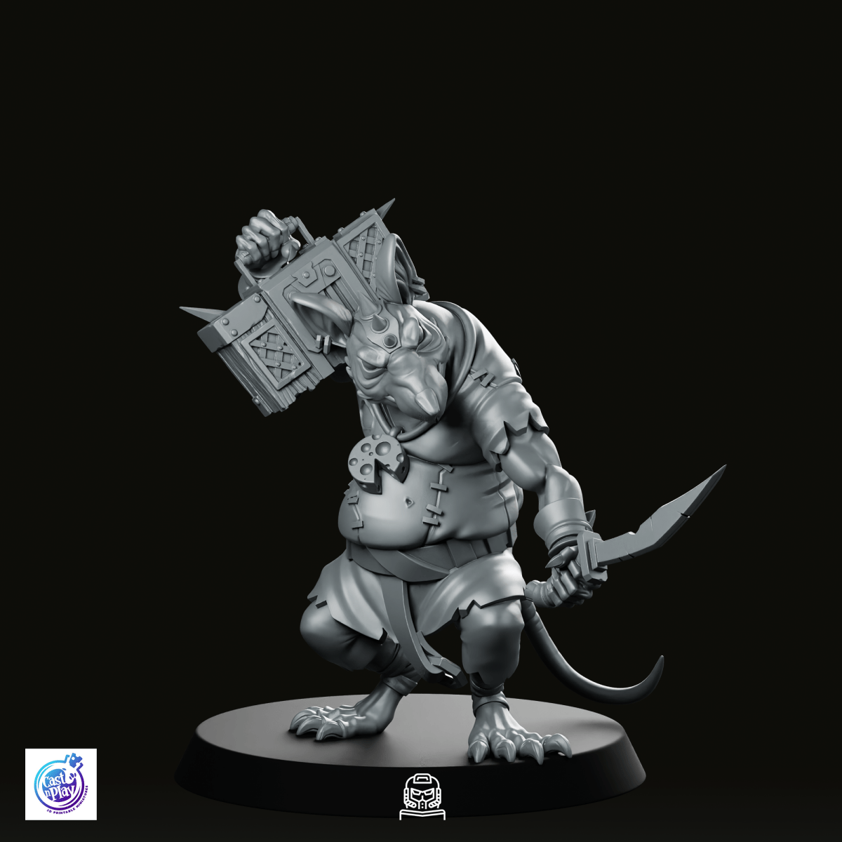 Ratfolk Street Slasher Miniature - CastNPlay - We Print Miniatures