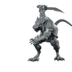Ratfolk Swordsman Miniature Rogue Sewer Skirmisher Warrior - CastNPlay - We Print Miniatures