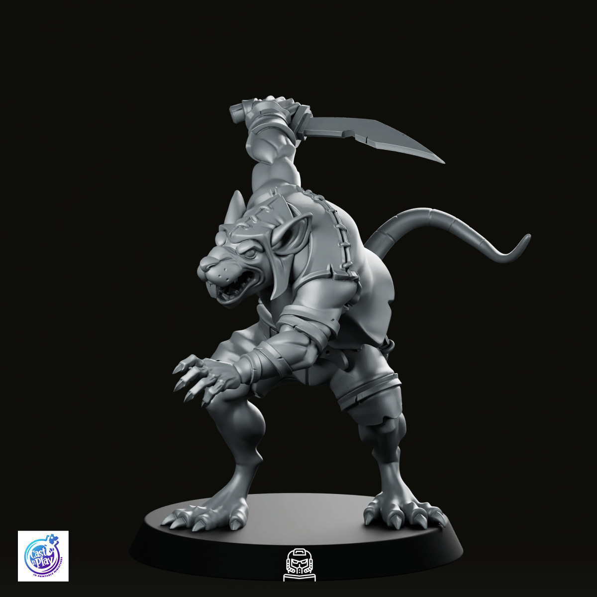 Ratfolk Swordsman Miniature - CastNPlay - We Print Miniatures