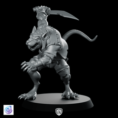 Ratfolk Swordsman Miniature Rogue Sewer Skirmisher Warrior - CastNPlay - We Print Miniatures