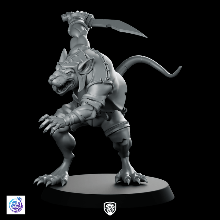 Ratfolk Swordsman Miniature Rogue Sewer Skirmisher Warrior
