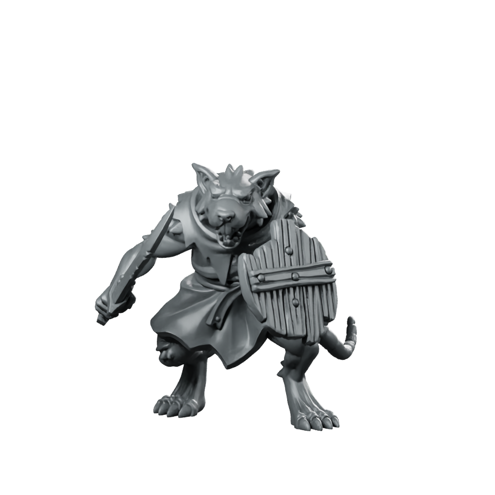 Ratman Pre Built 03 Miniatures Ratman Warrior Miniature 360 Spin 01