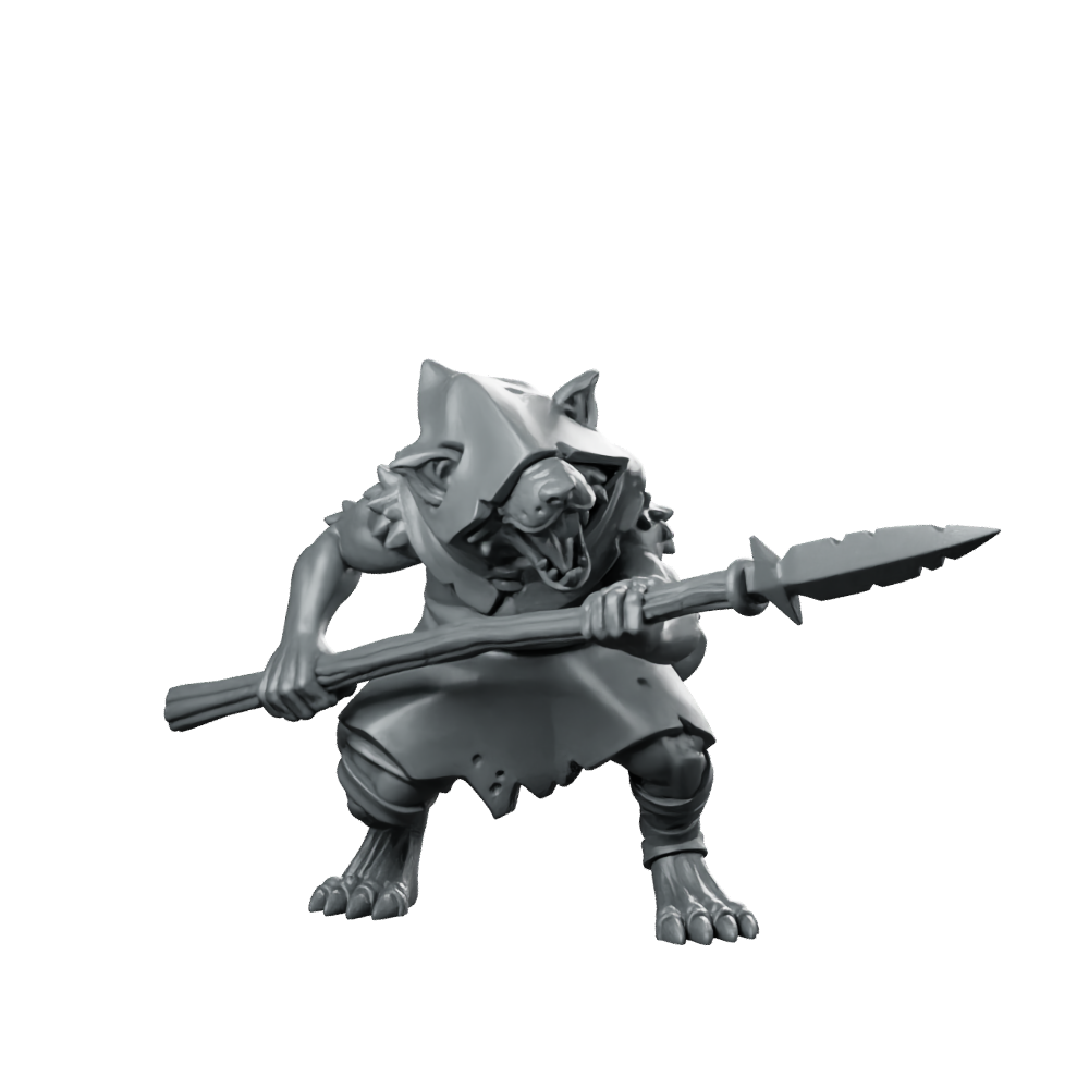 Ratman Pre Built 06 Miniature Ratman Spearman Miniature 360 Spin 01
